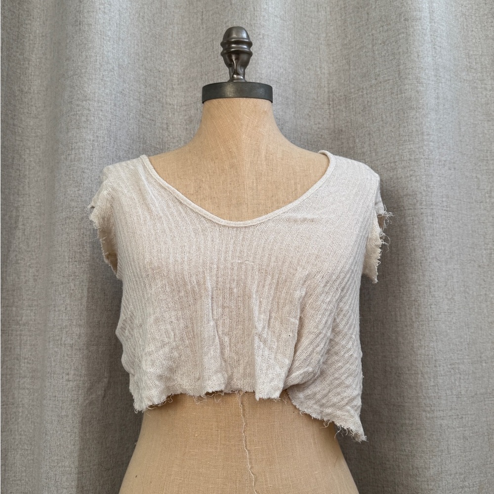 Urban outfitters white knit crop top